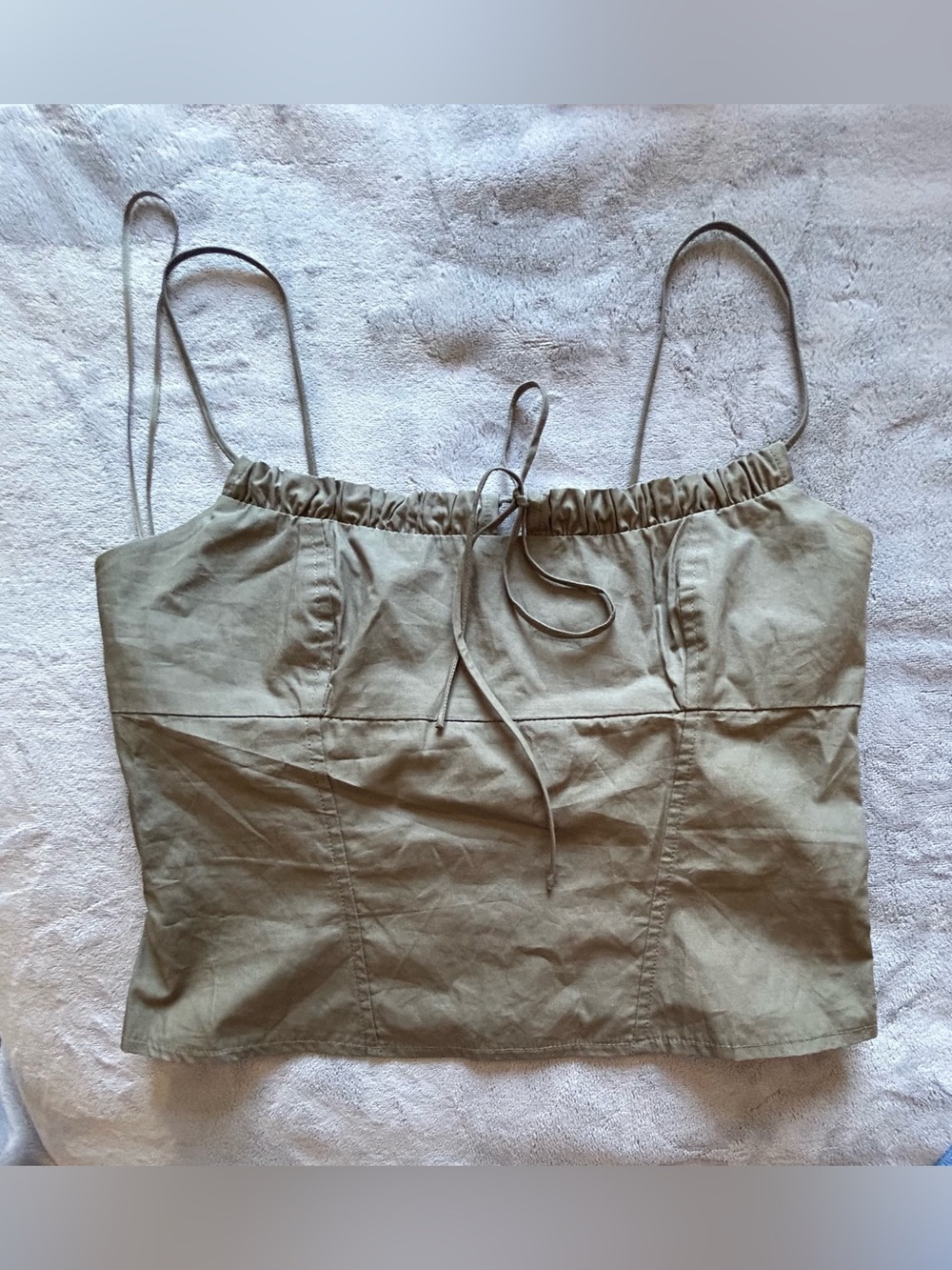 La Hearts Olive Green Spaghetti Strap Top